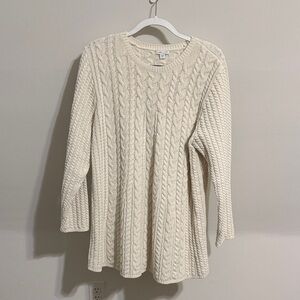 J. Jill Cream Cable Knit Sweater